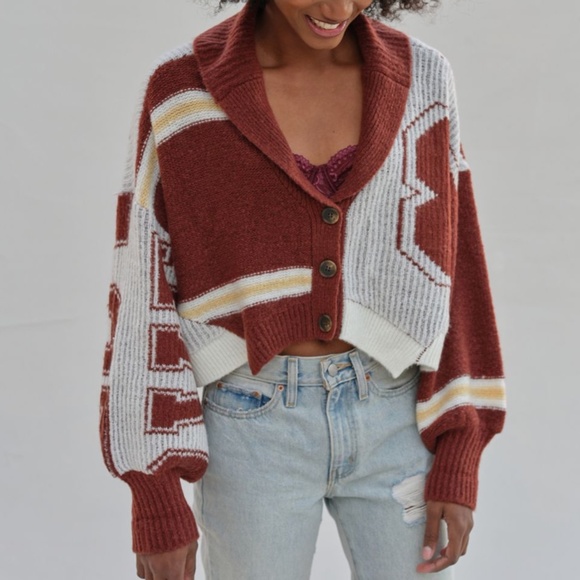 Urban Outfitters Sweaters - Urban Outfitters Leighton Varsity Knit Cardigan